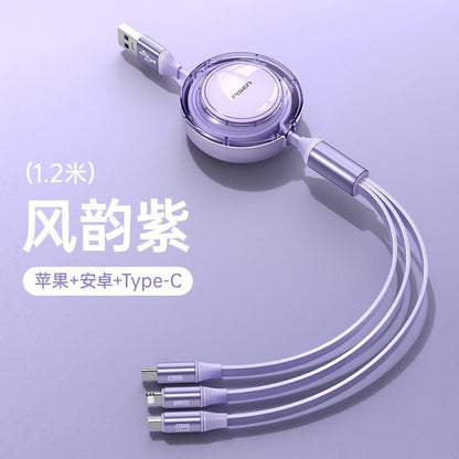 Pisen 3 In 1 Stretchable USB Charging Cable